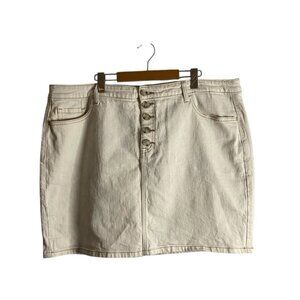 Torrid Women's Cream Button-Fly Casual Denim Skirt